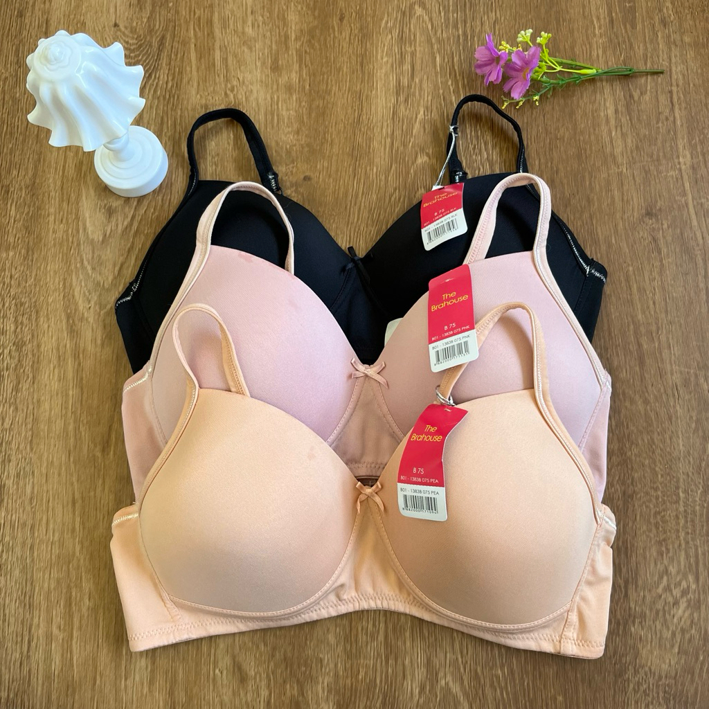 THE BRAHOUSE BRA TANPA KAWAT BUSA TIPIS RATA SIZE 34B B75 36B B80 38B B85 40B B90 BH FULL CUP PENGAI