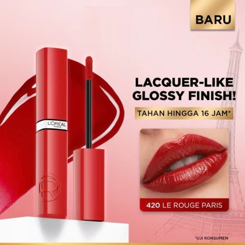 CM | LOREAL Paris Infallible Laque Resistance | Lip Cream Glossy Pigmented | Lipstik Transferproof L