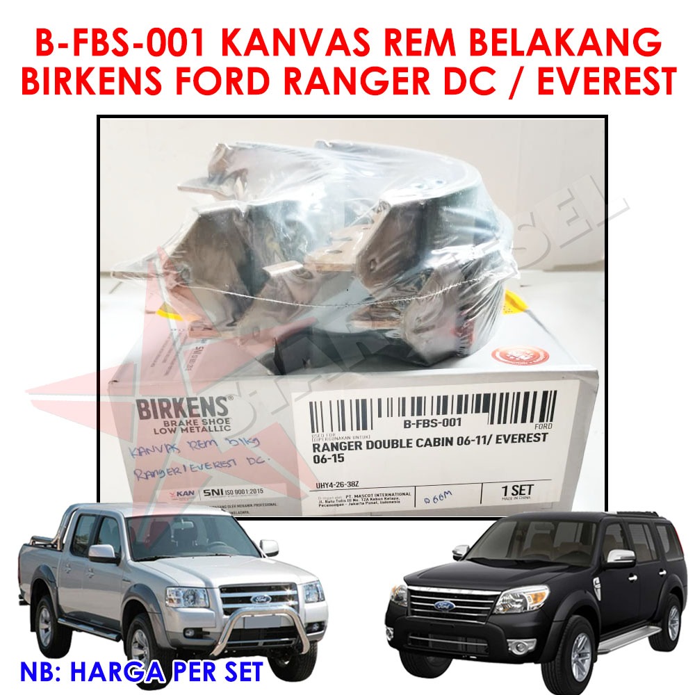 KANVAS REM BELAKANG BIRKENS B-FBS-001 FORD RANGER DC EVEREST BRAKE PAD BELAKANG