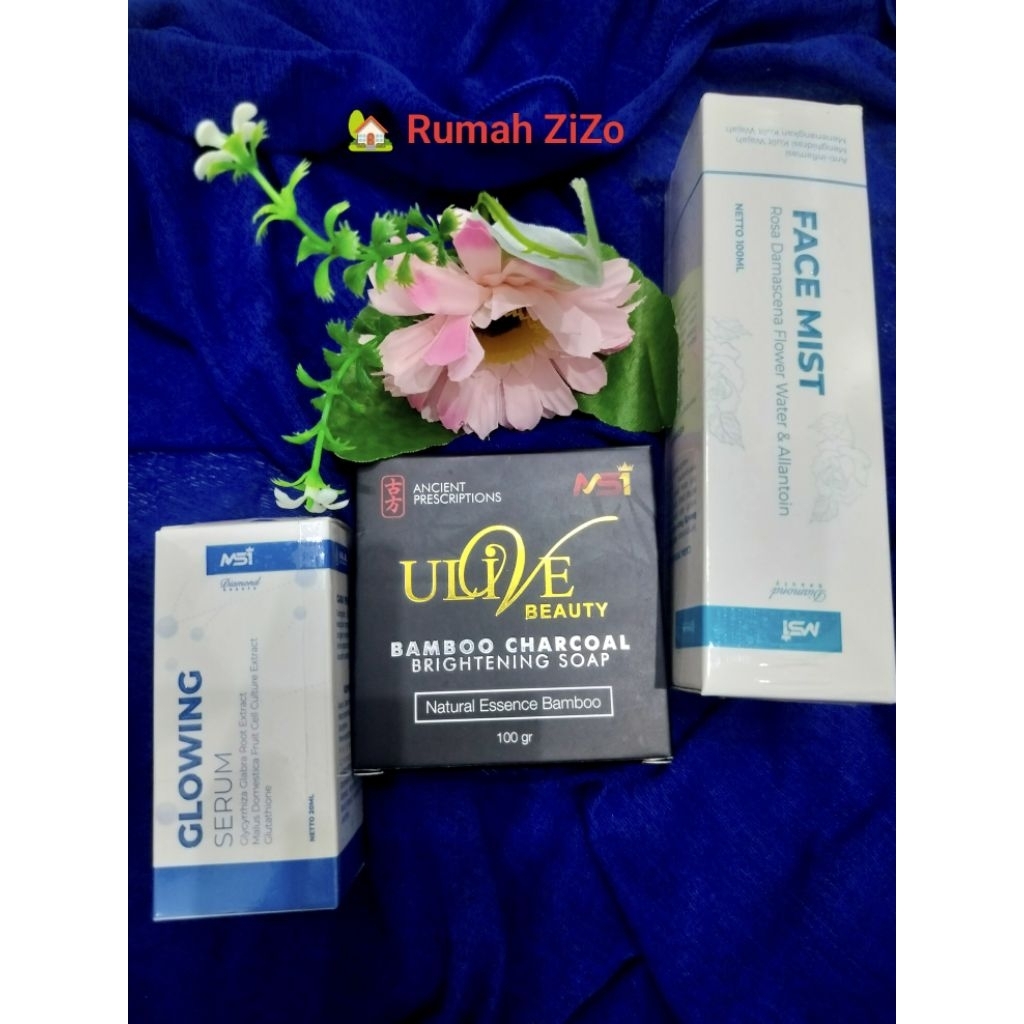 Paket Perawatan Wajah Glowing Msi Sabun Bamboo + Face mist + Glowing Serum ORIGINAL