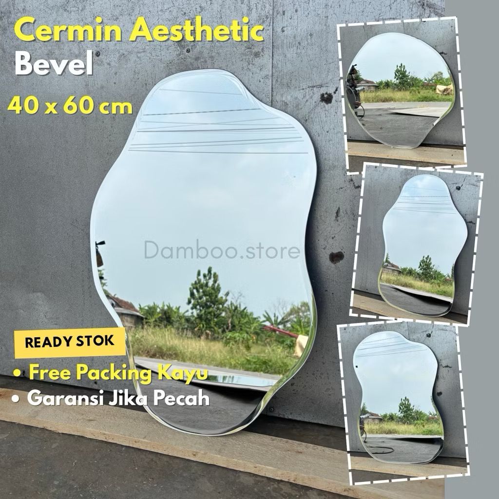Cermin dinding aesthetic cermin kamar mandi cermin wastafel cermin meja rias
