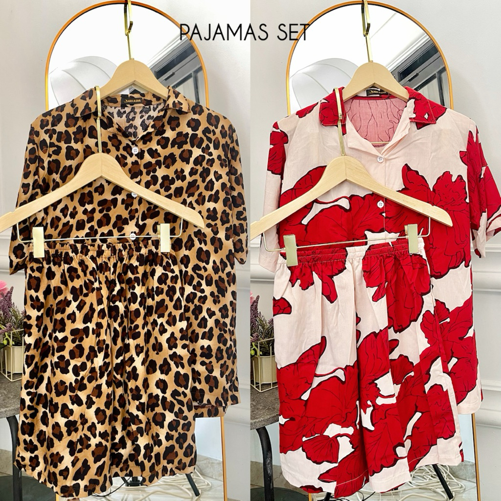 PAJAMAS SET - oneset rayon premium grade A by Arkasha Collection setelan wanita lengan pendek bahan 