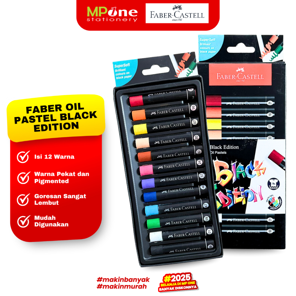 

Faber Castell Oil Pastel Black Edition 12 Warna / Crayon Mewarnai Black Series 220012 FABERCASTELL