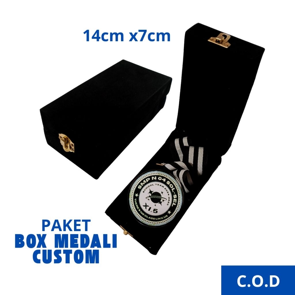 

medali custom box - mendali kado hadiah box bludru