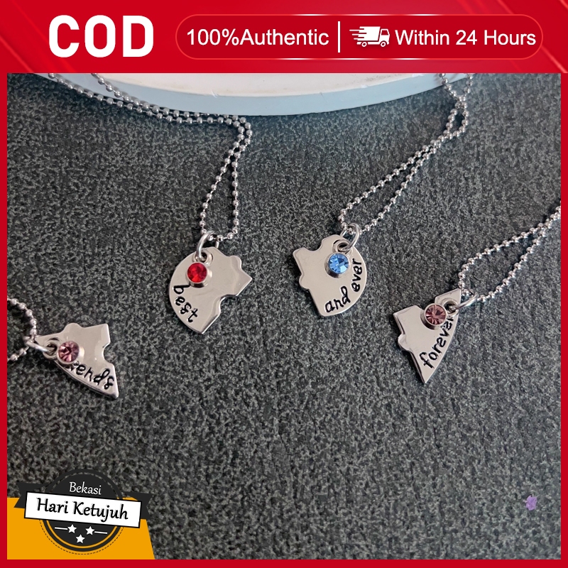 Kalung Persahabatan 3 Orang 3pcs Kalung Perhiasan Best Friends Foreveruntuk Teman Baik