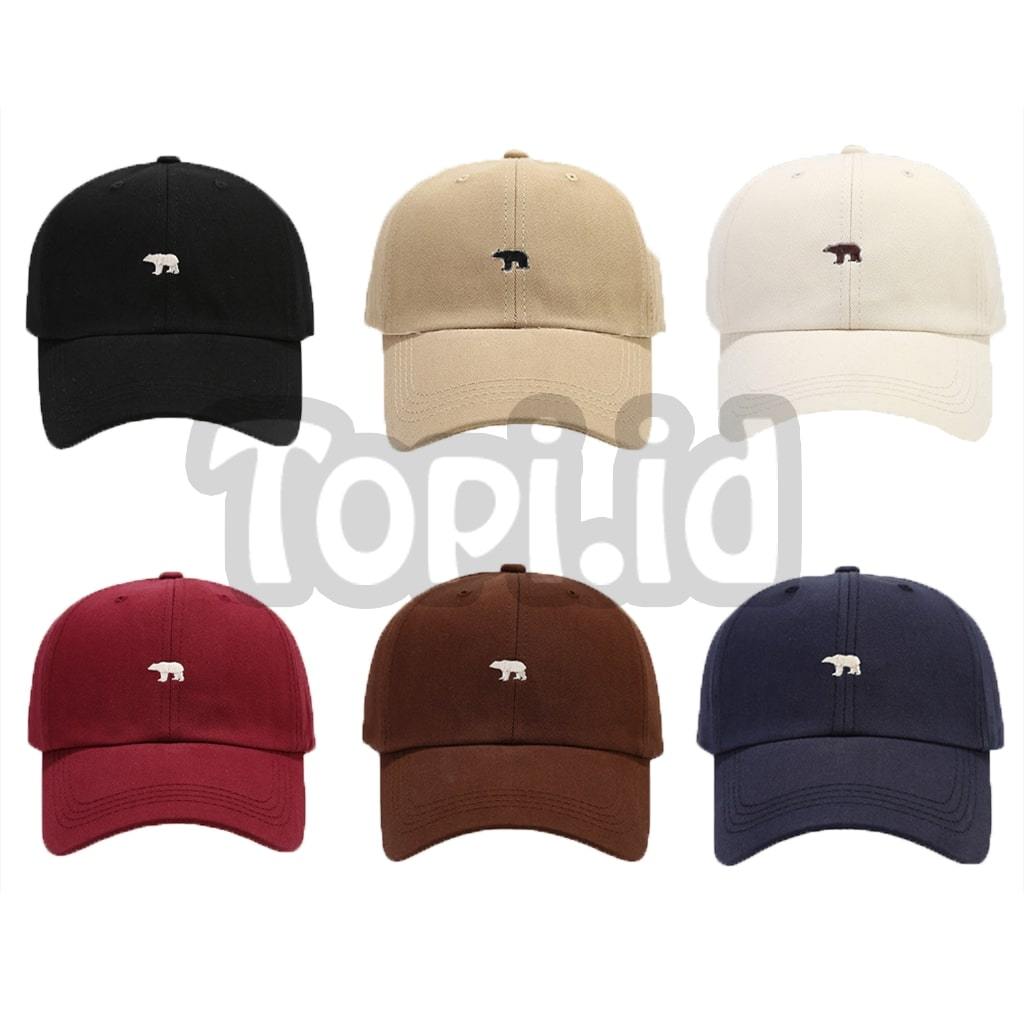 Topi Baseball Unisex / Polo Caps fashion keren motif polar bear bordir