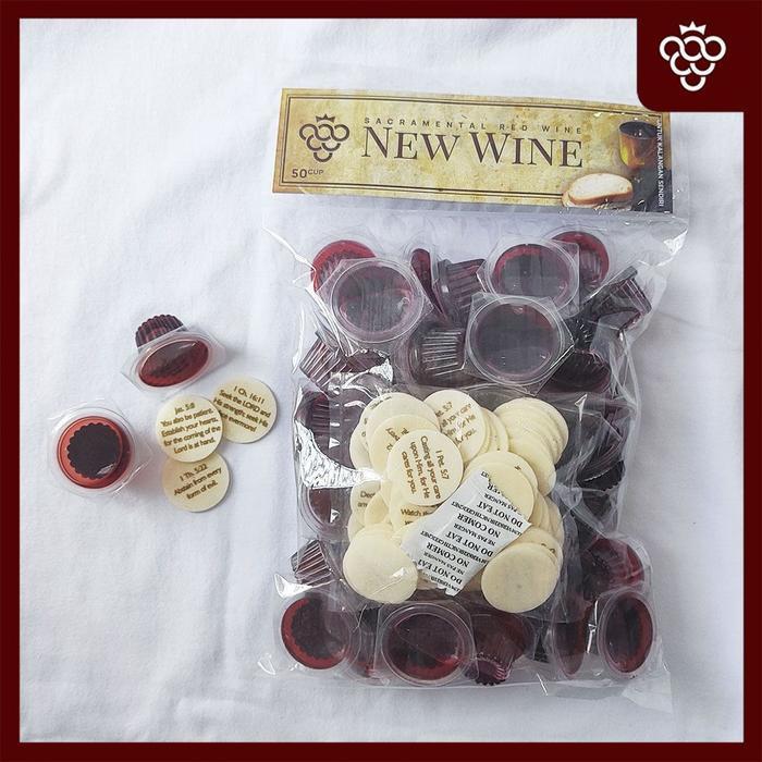 

Anggur Perjamuan Kudus + Hosti Ayat Kecil Inggris - isi 50