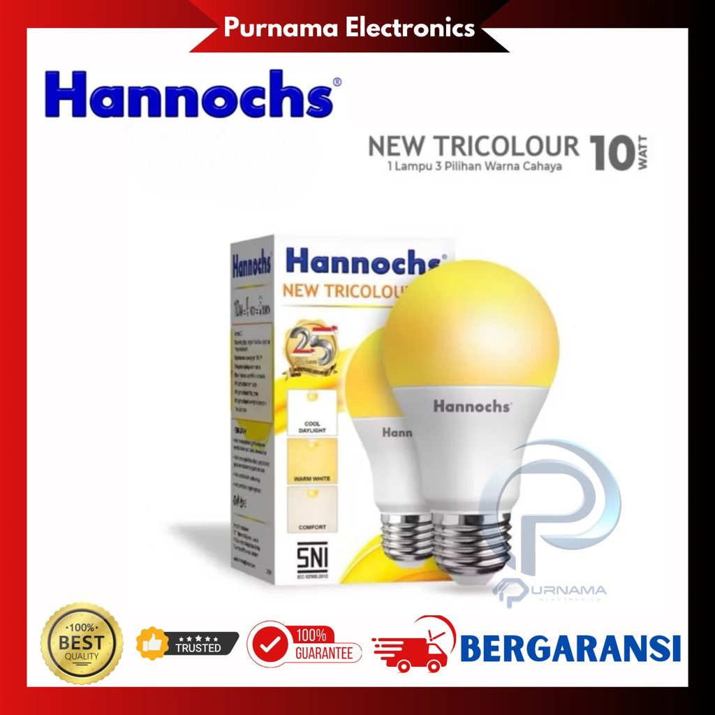 Lampu Led Hannochs Tricolour 10 Watt / Lampu 3 Warna 10W