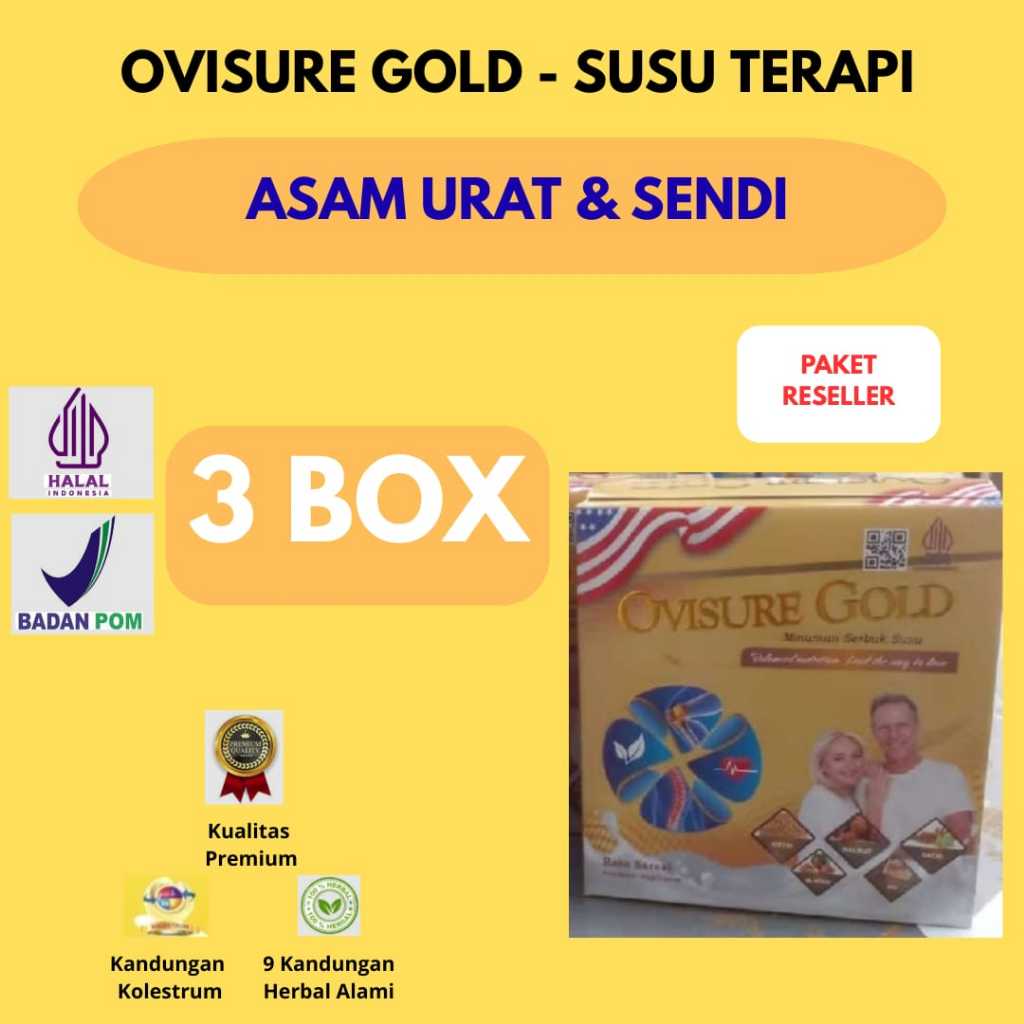 

Paket 3 Box Ovisure Gold New - Ovisure Gold Susu Tulang Sendi 100% Original