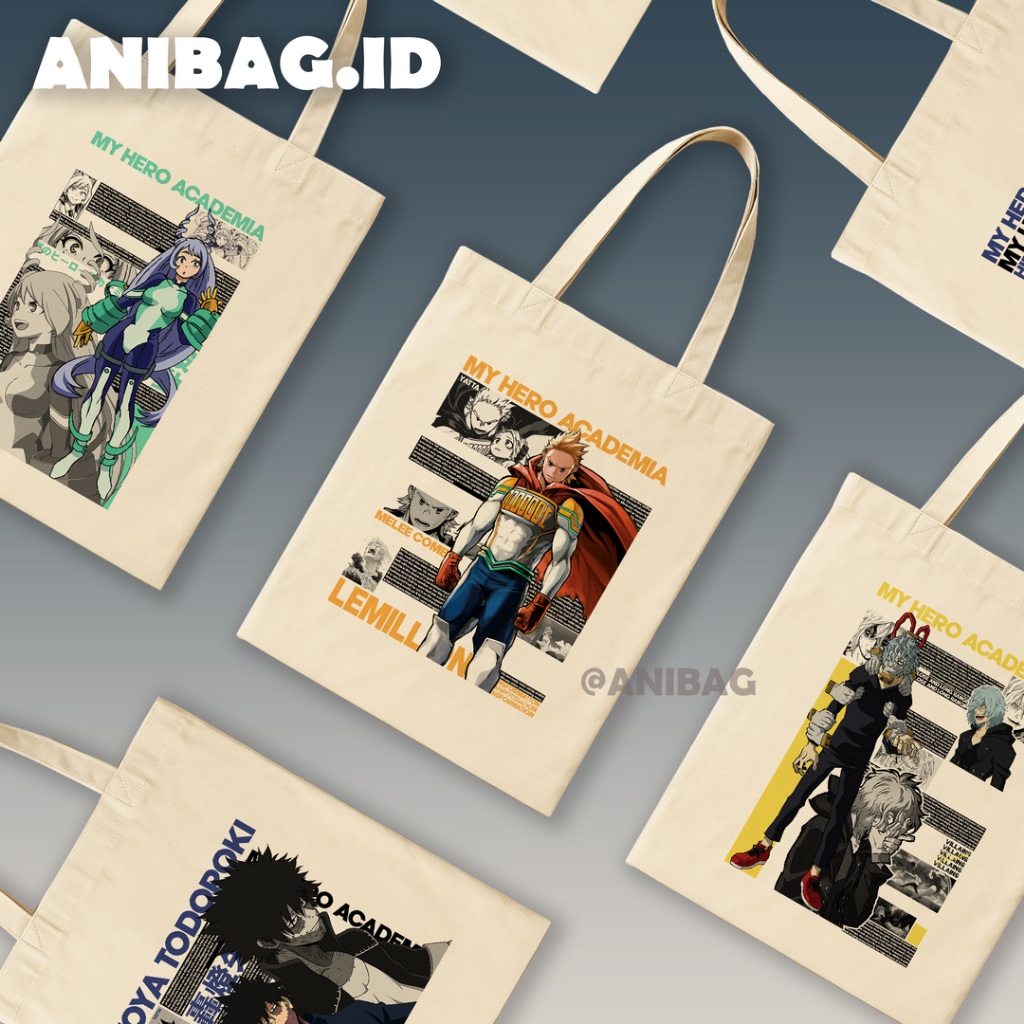 Totebag Anime My Hero Academia Seri 3 - Tas Blacu Kanvas Unik & Aesthetic untuk Daily Mirio Togata N