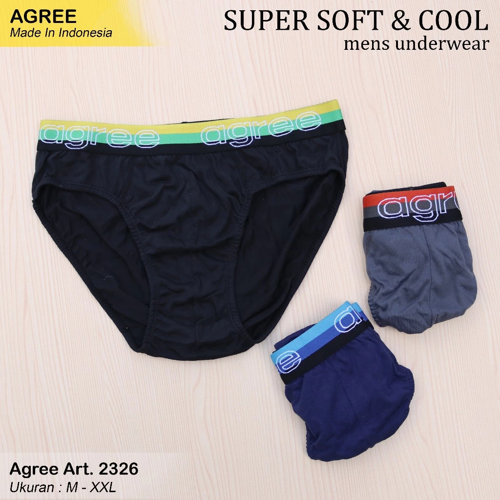 [ 3 pcs ] CD Agree Sport 2326 | Agree Celana Dalam Pria Super Soft Cool And Comfort CD Harian 2326