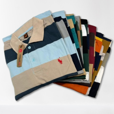 kaos polo salur bordir / kaos kerah polo / kaos kerah ukuran L XL XXL / kaos bapak bapak salur /