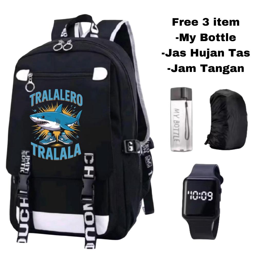Tas Ransel Hiu-Tas Sekolah Desain Shark-Tas Hiu Tralalero Tralala