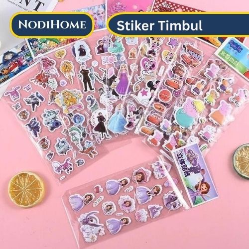 Stiker Timbul Random/ Stiker Mainan Anak Timbul / Stiker Anak 3D/ Stiker Karakter / Stiker Mainan An