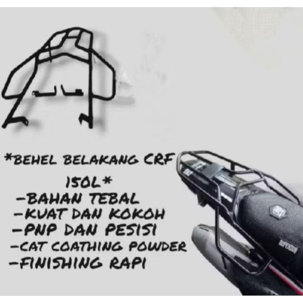 Behel CRF 150, Bracket CRF, Behel Belakang CRF