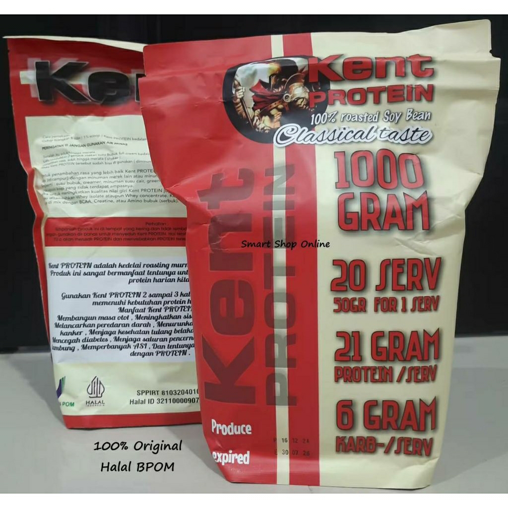 PROMO 1 Kg Whey Kent Protein Bubuk Kedelai / 1 KG Susu Protein 100% Ori dan Halal