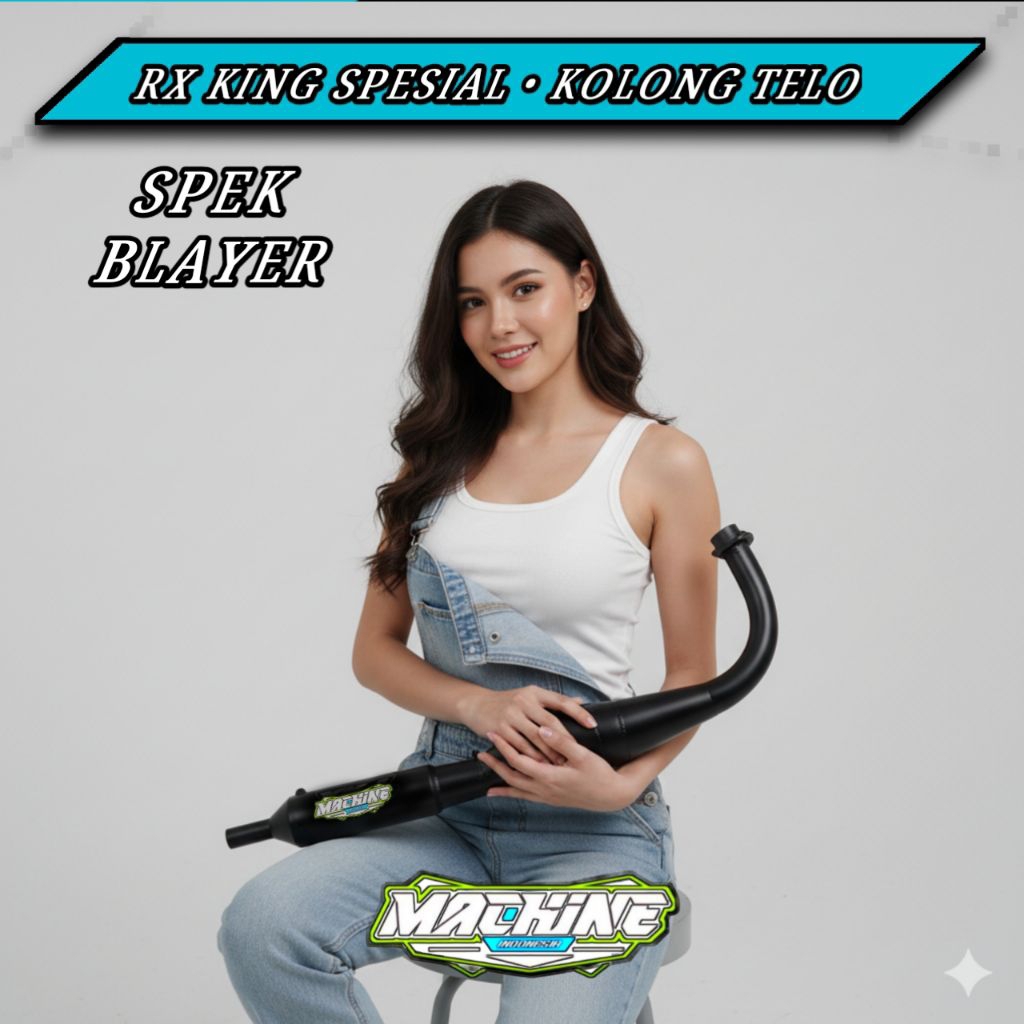 KNALPOT RX KING SPESIAL KOLONG TELO BLAYER BLACK SERIES ORIGINAL MACHINE INDONESIA BUKAN ABRT