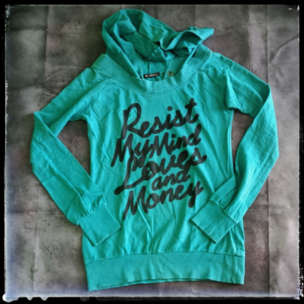 Hoodie tunik cewek printing merk ELVENCE size M