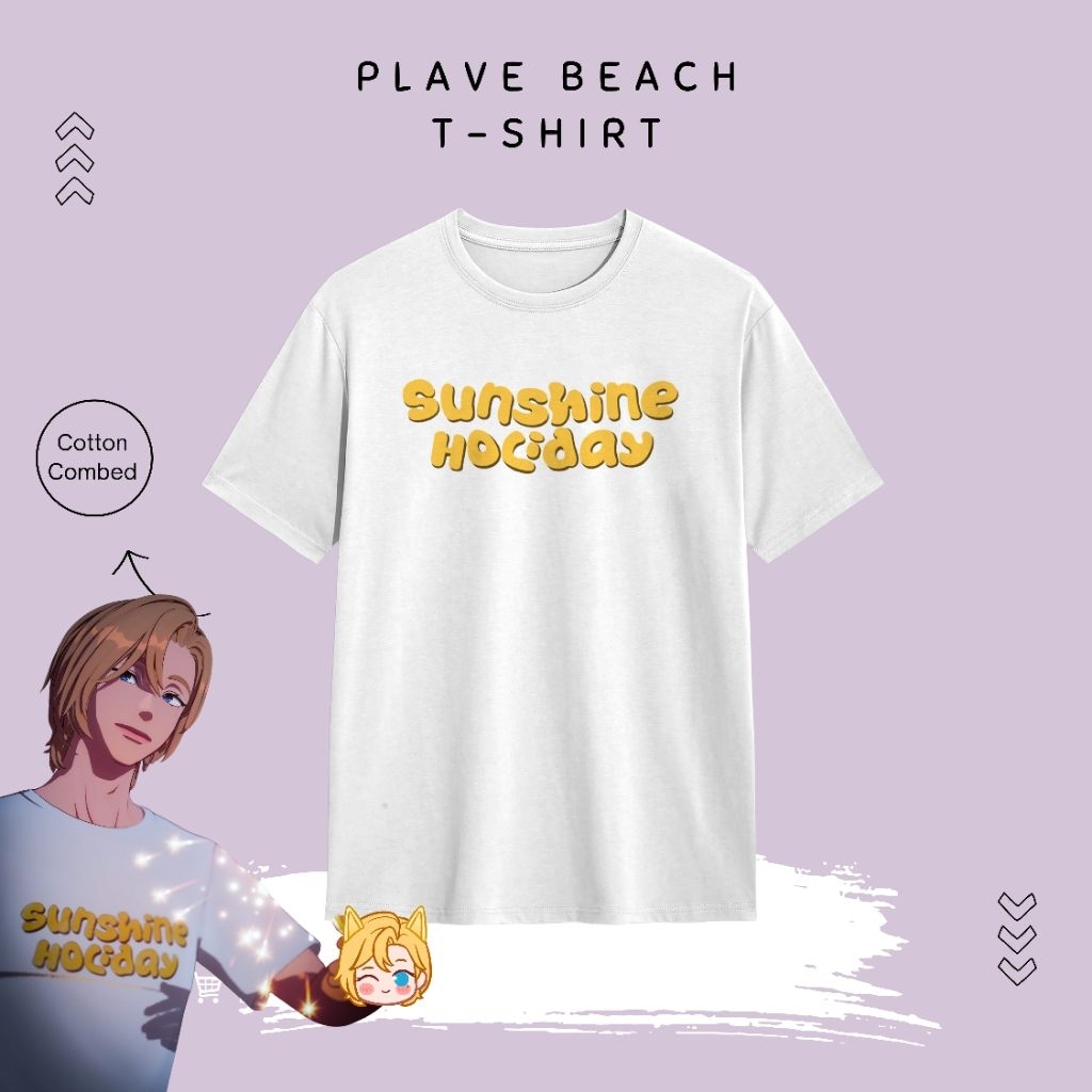KAOS PLAVE NOAH SUNSHINE HOLIDAY, KAOS COSPLAY PLAVE, NOAH PLAVE COSPLAY KAOS, KAOS PANTAI PLAVE AST