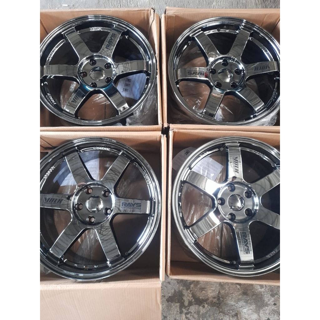 velk baru te37 black chrome R18 5x114 lebar 8,5 et 43