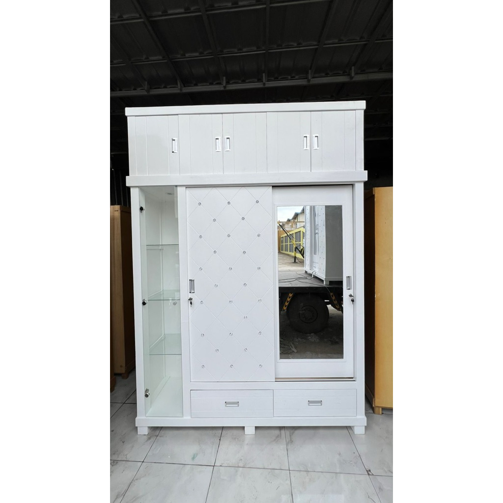 Lemari Sliding Jumbo + Tempat Tas + Susun Atas / Lemari Jumbo Sliding