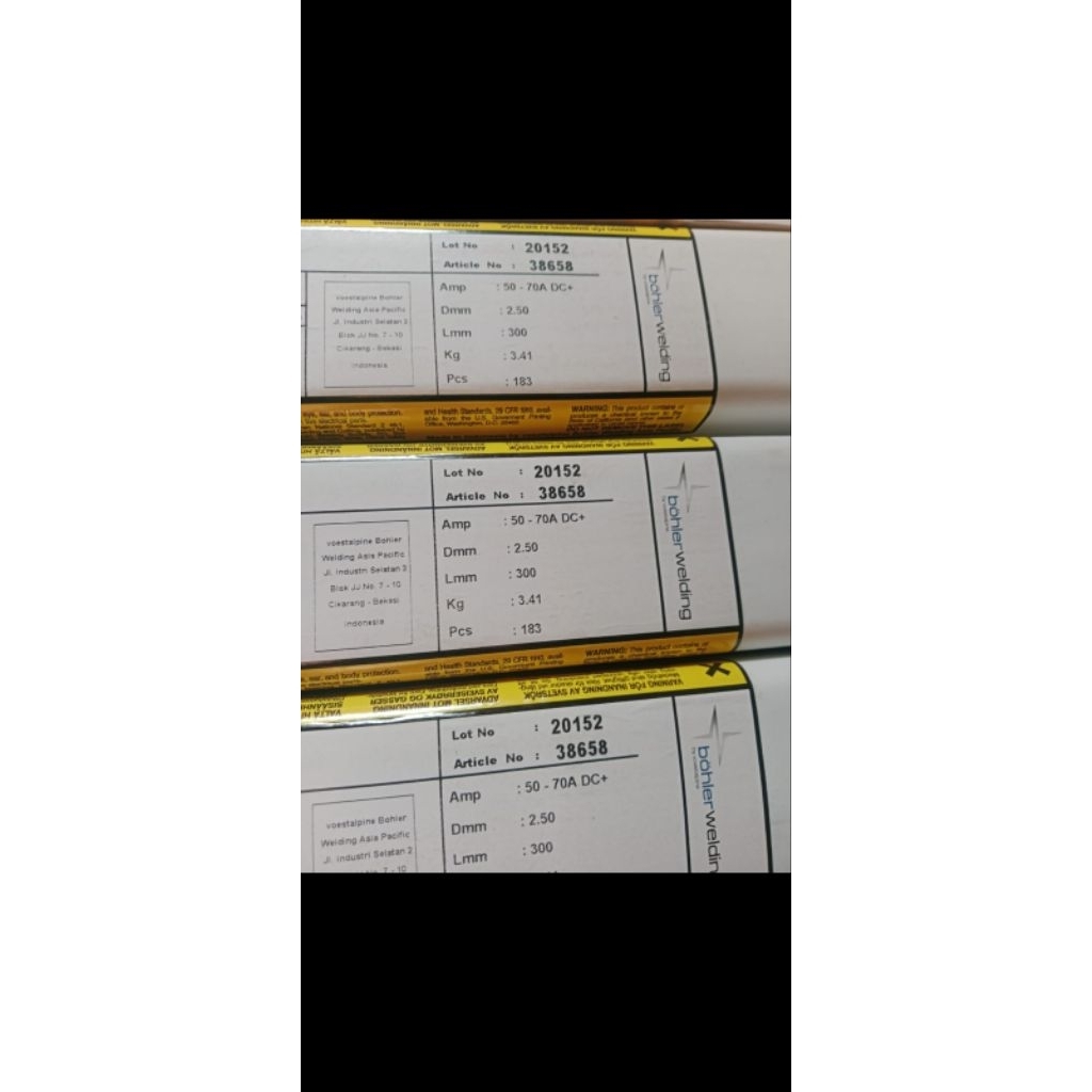 KAWAT LAS STAINLESS STEEL BOHLER 3016L Size. 2.5MM