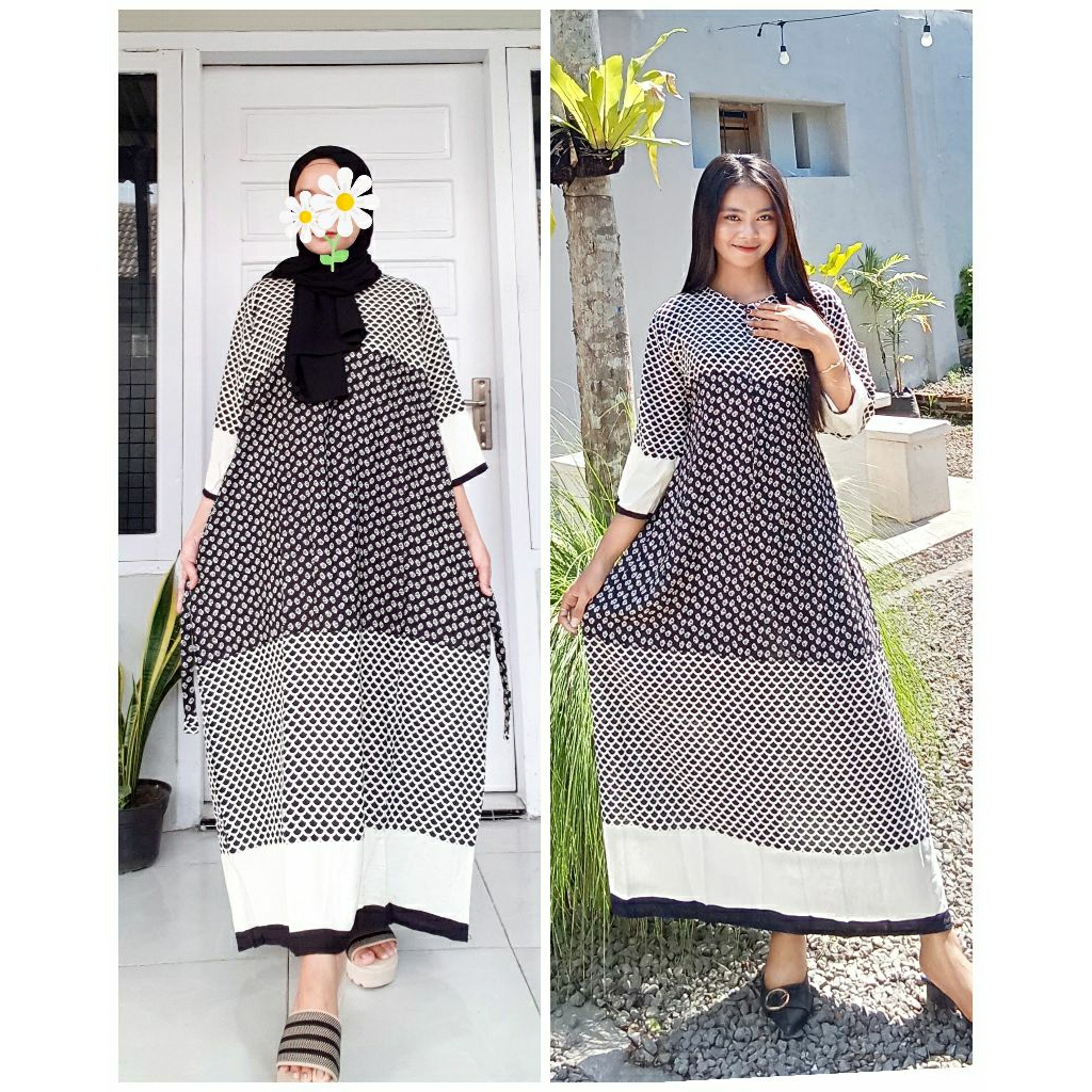 GAMIS LD 120-130 BAHAN RAYON VISCOSE PREMIUM DASTER BUSUI ADA TALI PINGGANG