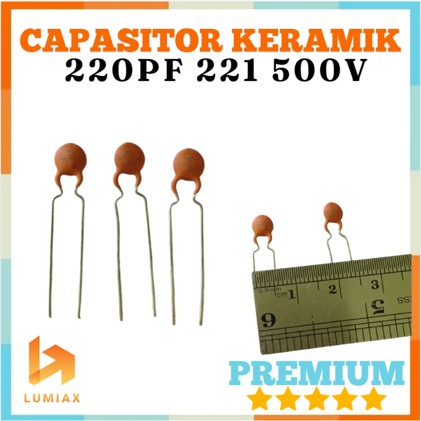 kapasitor 220pf 220 pf code 221J 500V 220PF 500Volt kapasitor keramik