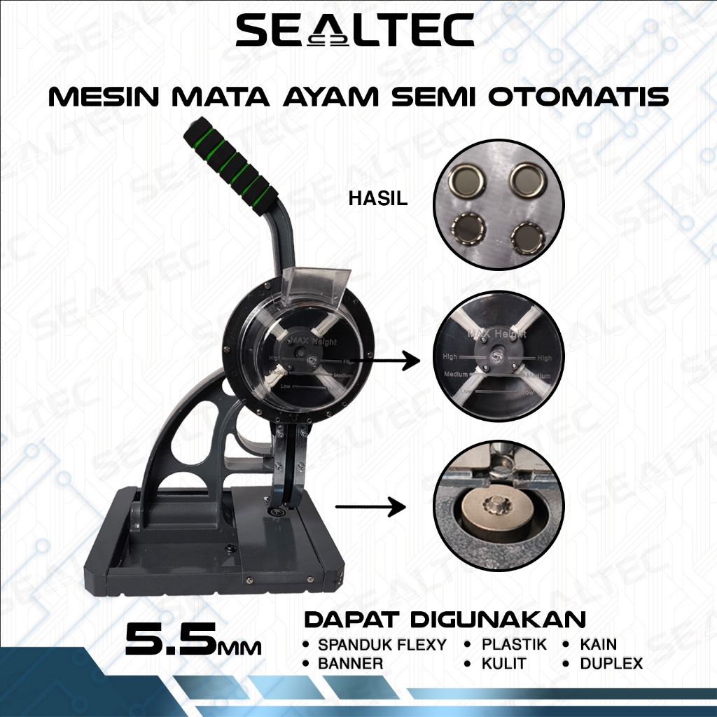Sealtec Alat / Mesin Semi Otomatis 10 & 5.5mm Mata Ayam / Itik / Press Plong Banner