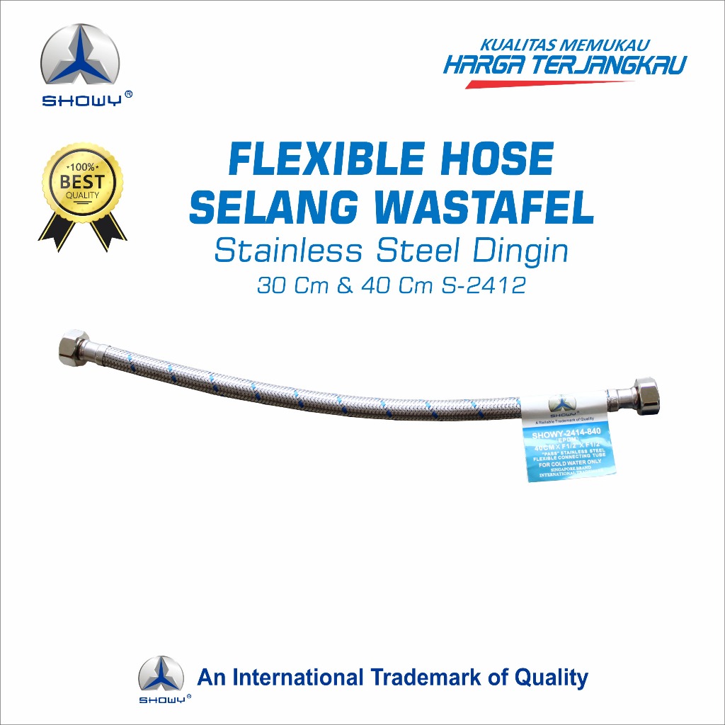 SHOWY Flexible Hose Selang Wastafel Stainless Steel Dingin 30 cm & 40 cm S-2412