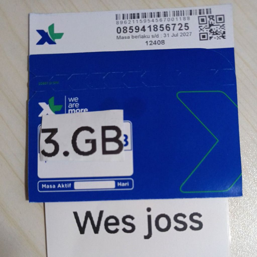 kartu perdana XL kuota 3gb