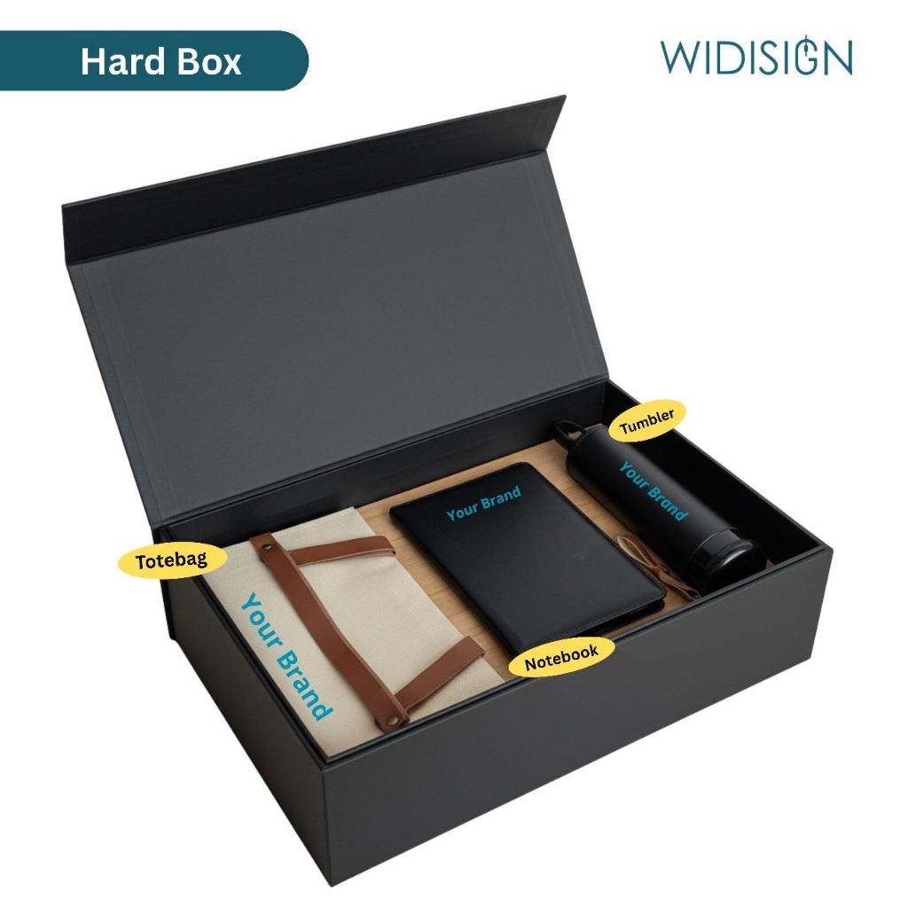 Paket Seminar Set Custom Hardbox Totebag Notebook Tumbler