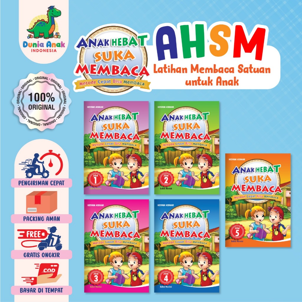 Buku Belajar Membaca Anak PAUD TK Metode Tanpa Mengeja Anak Hebat Suka Membaca (Non Paket)