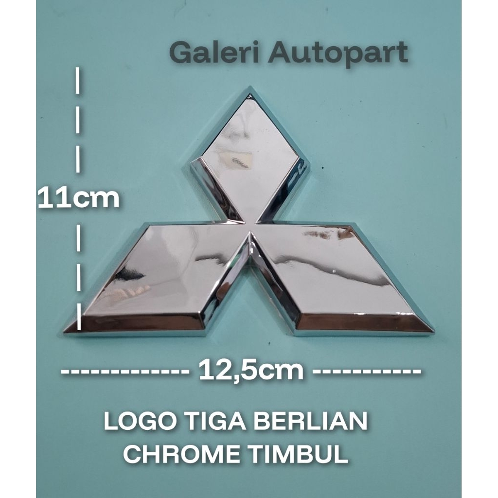 Emblem Logo TIGA BERLIAN CHROME untuk Mobil Canter