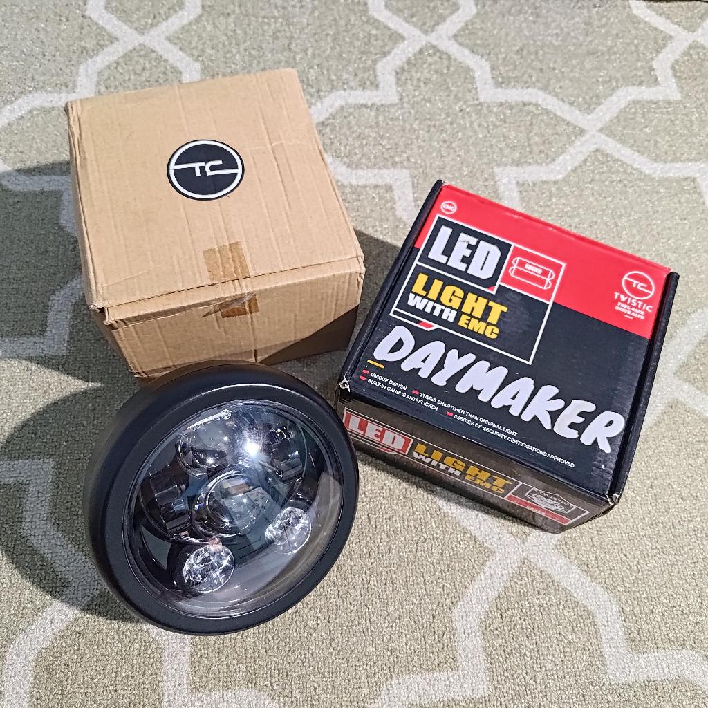 Daymaker 5,75inc Bint Spyder lenser lampu LED Original import Motor Paket Batok