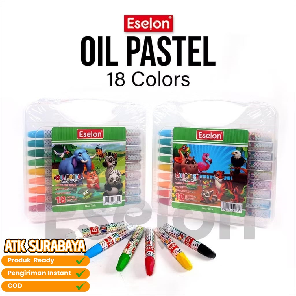 Crayon / Oil Pastel / Crayon Eselon 18 colors dan Crayon / Oil Pastel / Crayon Eselon 12 colors kray