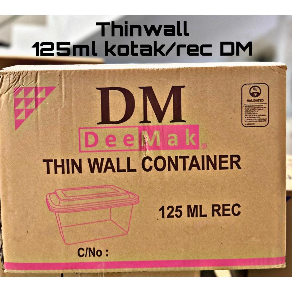 THINWALL DM PERSEGI PANJANG UKURAN 125ML ISI 400 SET TERMURAH / KOTAK MAKAN PLASTIK KECIL