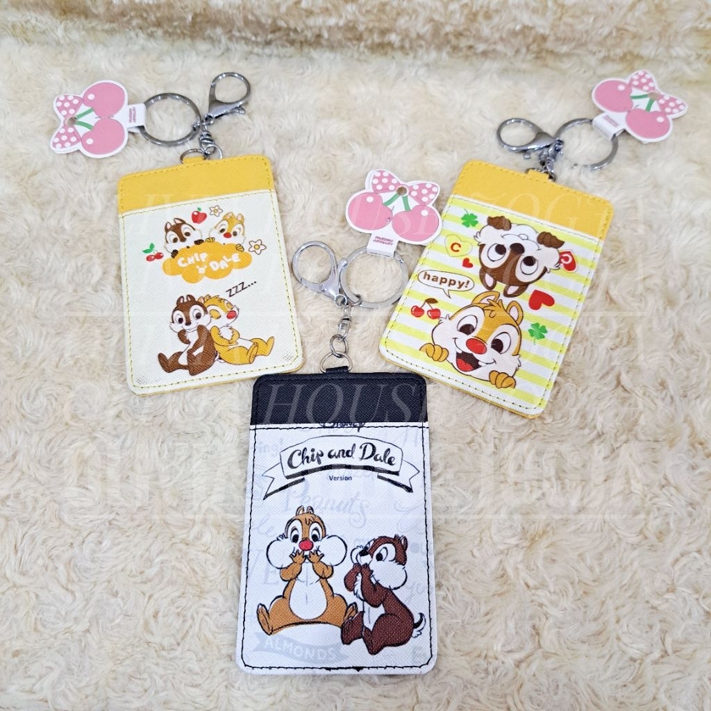 ID Card Holder Leather Chip and Dale 2 Slot Keyring Tempat Kartu Chip & Dale Transparant