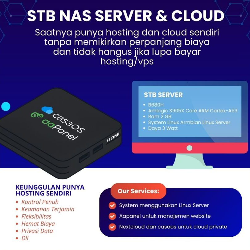 STB SERVER UNTUK HOSTING WEB ATAU CLOUD PENYIMPANAN DATA