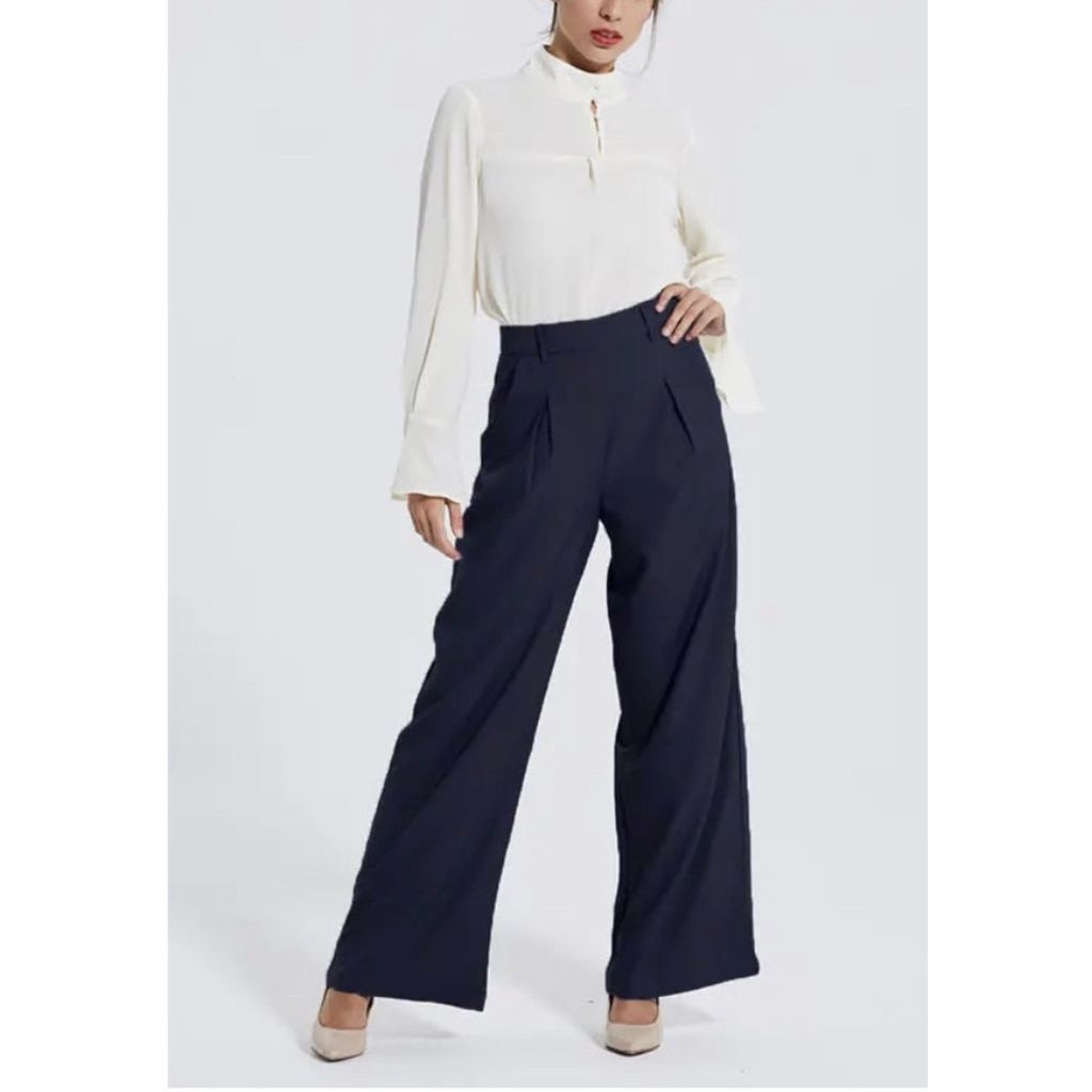 Preloved Celana Panjang Kulot Kain Highwaist HW Wanita Cewek