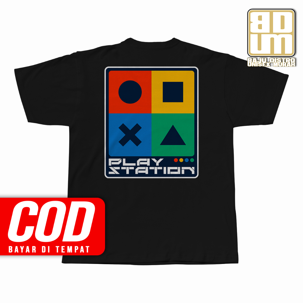 Kaos Aesthetic Streetwear PLAYSTATION BUTTON V2 Tshirt Unisex BAJU Trendy Keren Simple Murah