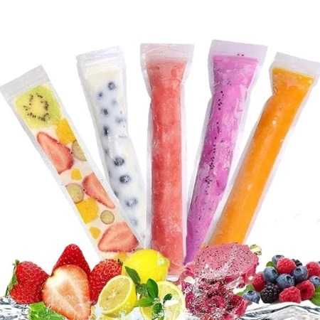 Plastik Es Lilin Klip / Plastik Es Mambo Plastik Es Krim Pouch panjang Plastik Klip Panjang