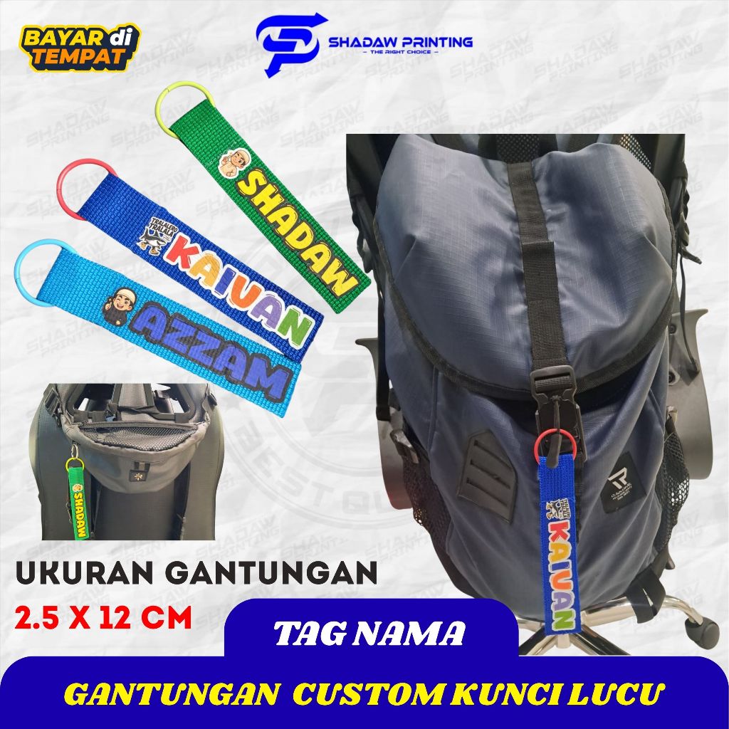 Gantungan TAG Tas Anak / Custom nama anak / Custom Bag Tag Anak / Name Tag / Gantungan Kunci Anak