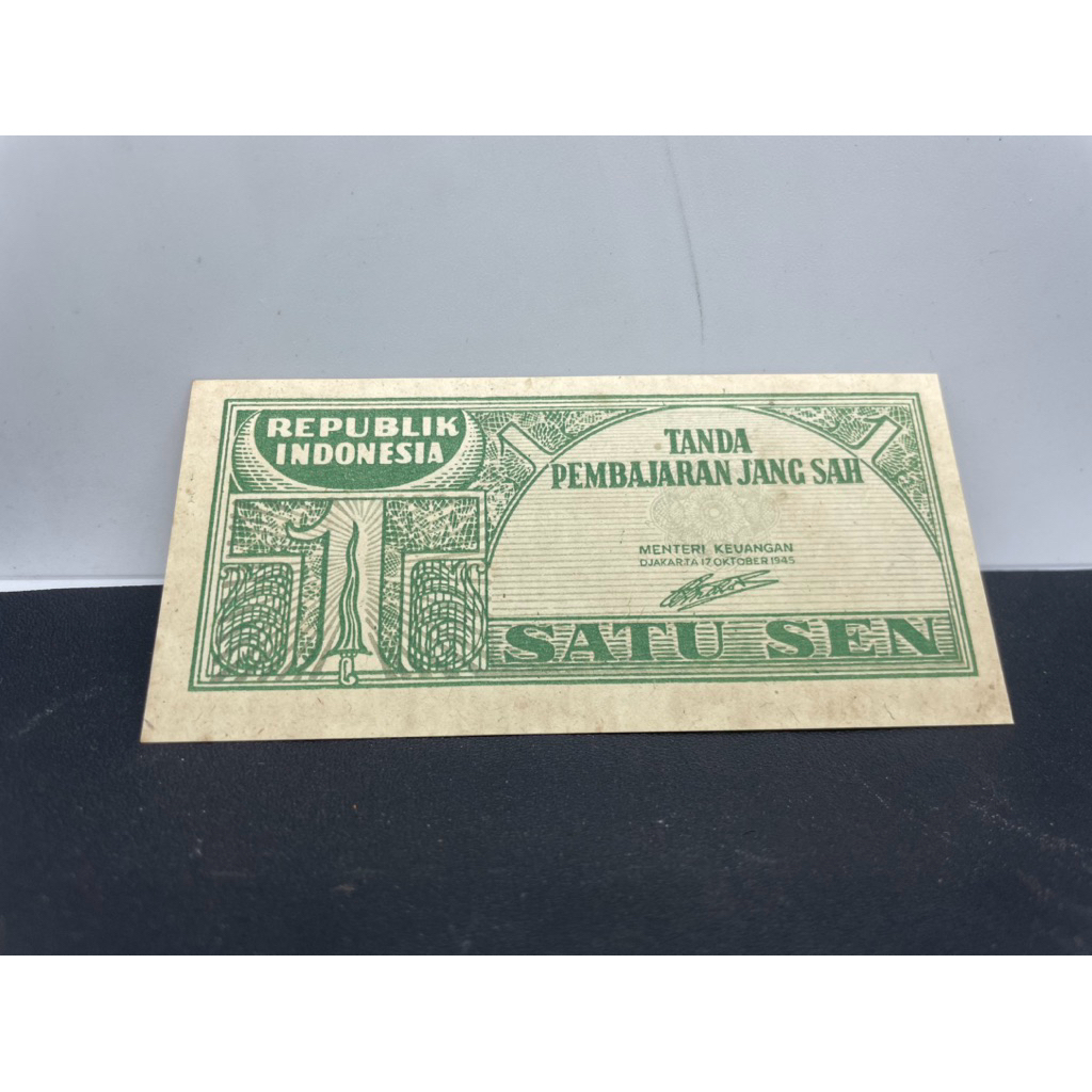 uang kuno 1 Sen Ori 1945 Baru Asli