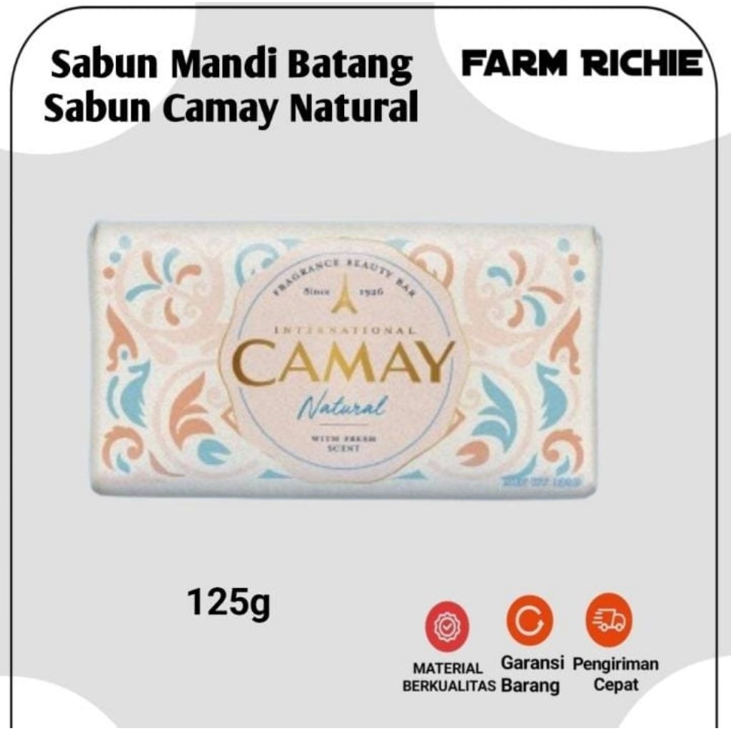 CAMAY Soap Bar Natural 125gr - Sabun Mandi Batang