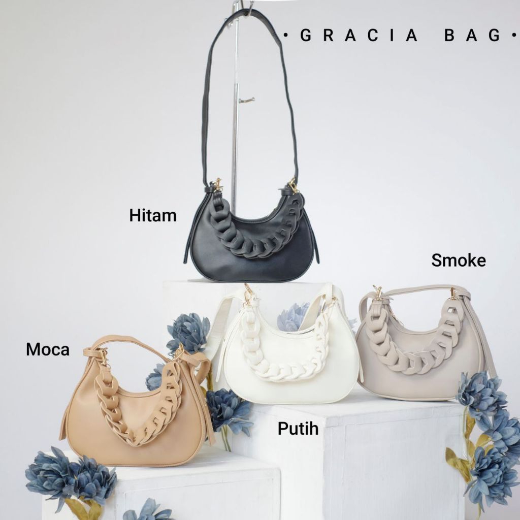 Tas Selempang Bahu Wanita Kekinian dengan Aksen Rantai Tebal — LumiLoom | Sling Gracia Bag