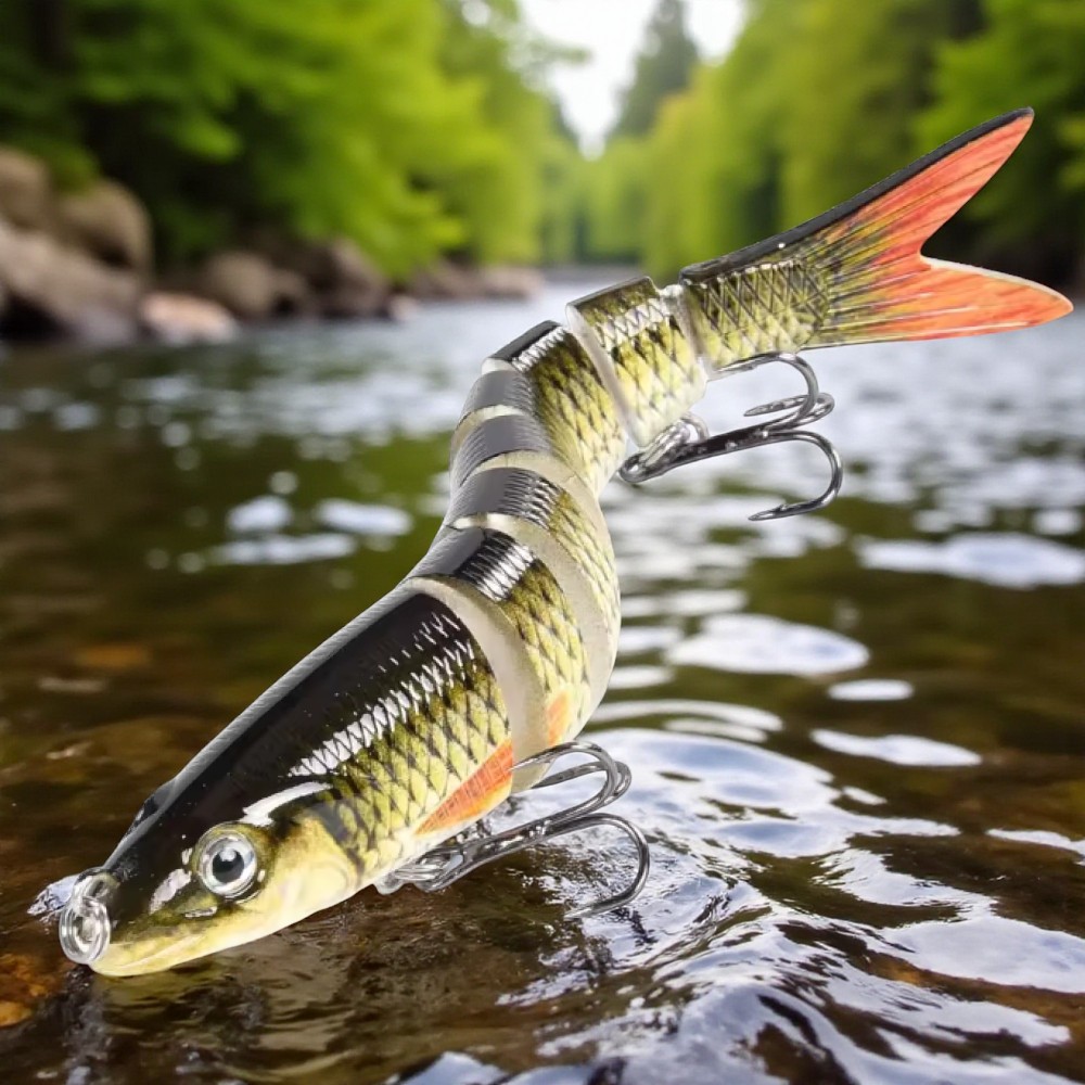 Umpan Pancing Tiruan Bentuk Ikan Banyak Ruas 25g Dengan Kail Treble Untuk Memancing Di Laut Sungai