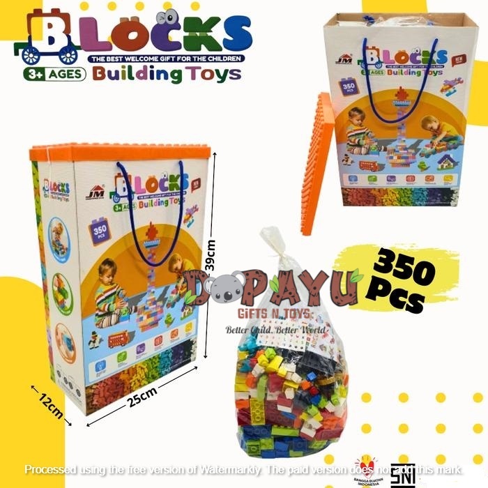 Mainan Edukasi Bongkar Pasang BLOCK BUILDING 350PC JM92011 CB350