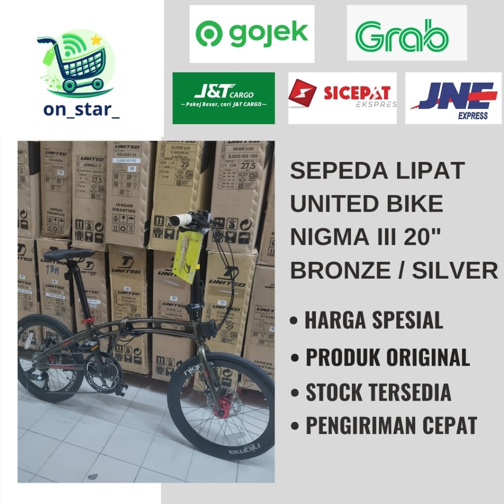 SEPEDA LIPAT UNITED NIGMA III /UNITED NIGMA 3 FREE ONGKIR XTRA