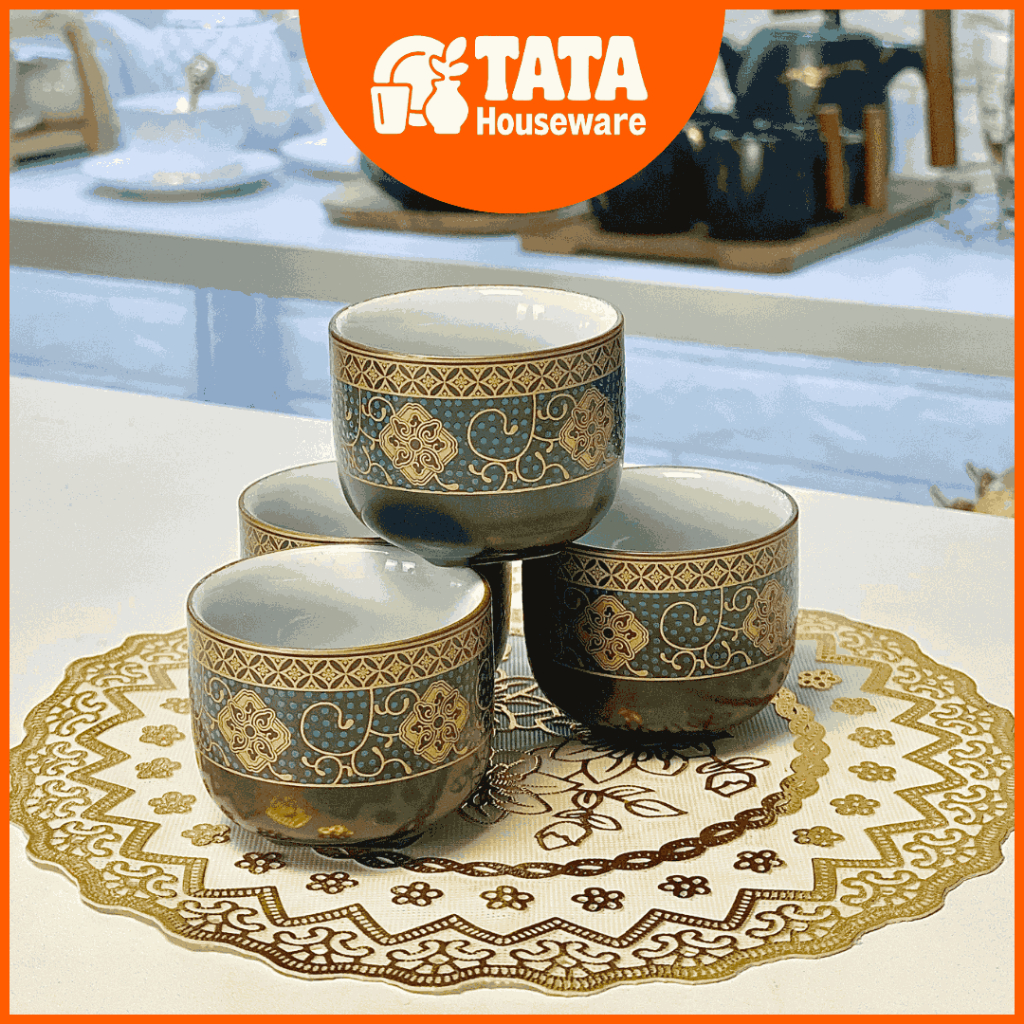 [TATA] Cup Mini Retro Keramik / Cangkir Minum Teh Mini / Mug Mini Keramik Elegan Hijau / Cangkir Teh